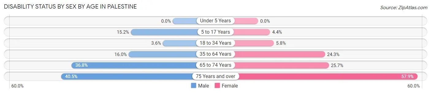 Disability Status by Sex by Age in Palestine