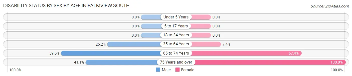 Disability Status by Sex by Age in Palmview South
