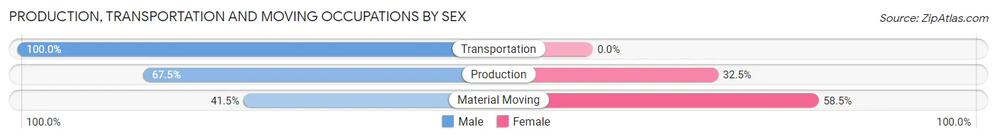 Production, Transportation and Moving Occupations by Sex in Paloma Creek
