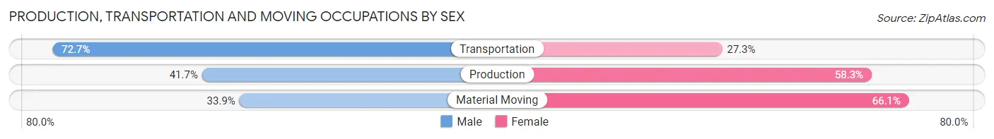 Production, Transportation and Moving Occupations by Sex in Pantego