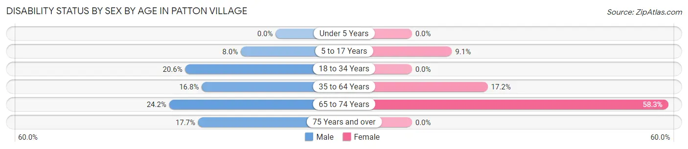 Disability Status by Sex by Age in Patton Village