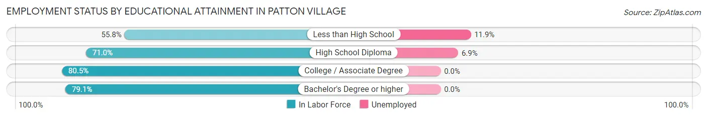 Employment Status by Educational Attainment in Patton Village