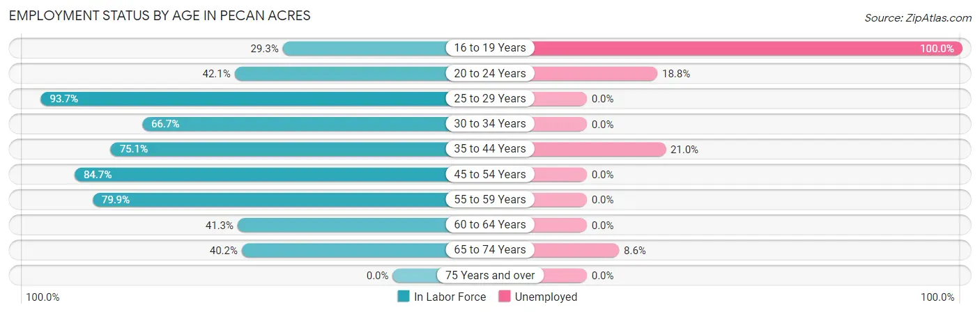 Employment Status by Age in Pecan Acres
