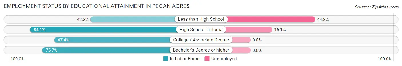 Employment Status by Educational Attainment in Pecan Acres