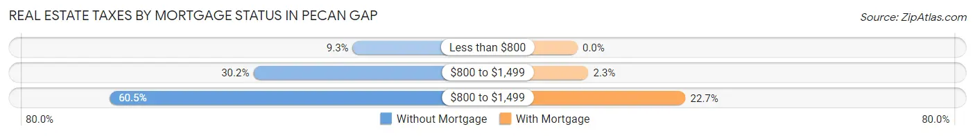 Real Estate Taxes by Mortgage Status in Pecan Gap