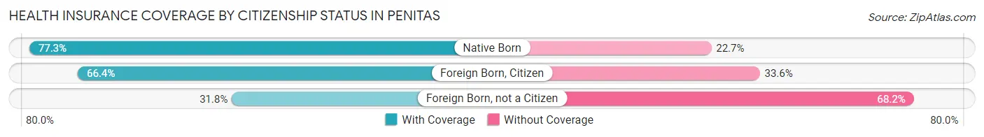 Health Insurance Coverage by Citizenship Status in Penitas