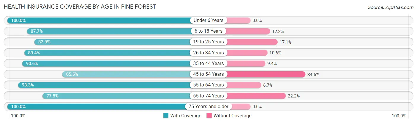 Health Insurance Coverage by Age in Pine Forest