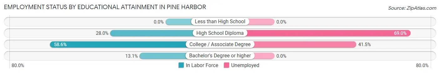 Employment Status by Educational Attainment in Pine Harbor