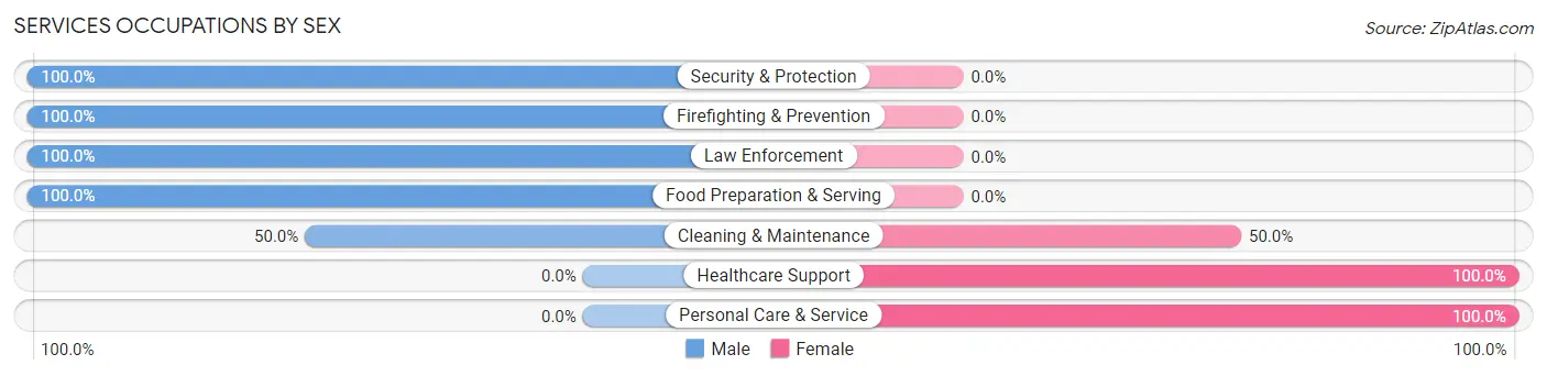 Services Occupations by Sex in Post Oak Bend City