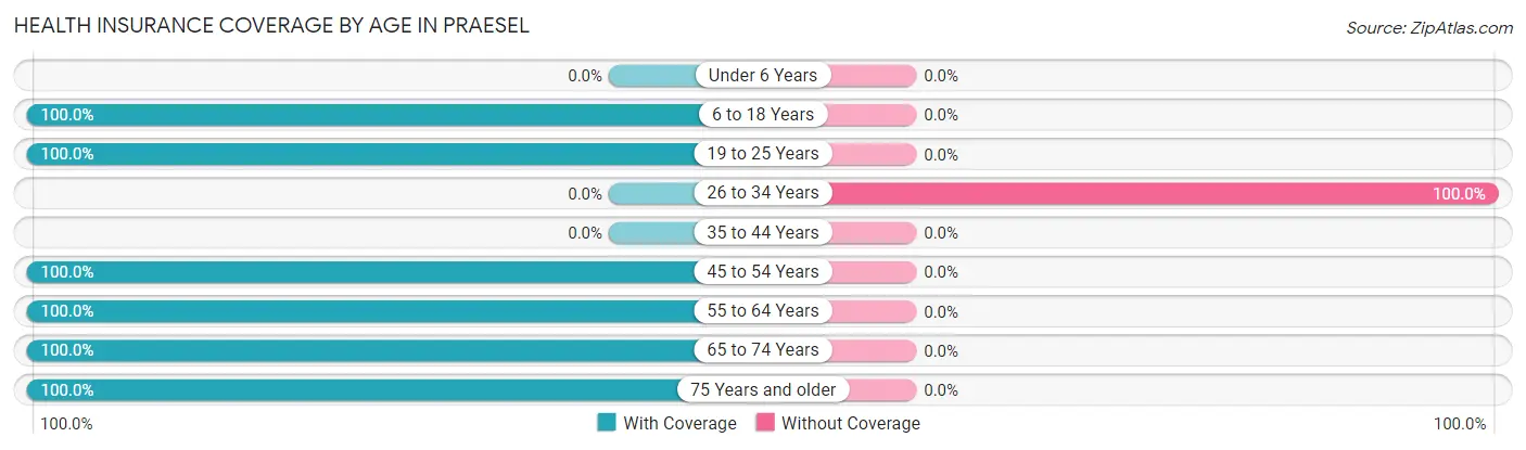Health Insurance Coverage by Age in Praesel