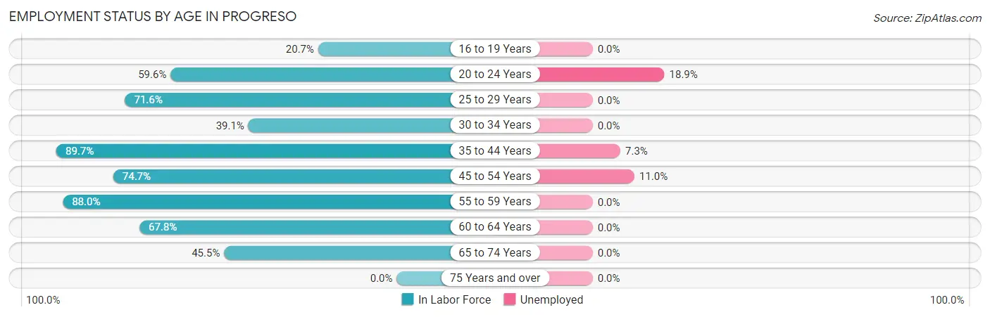 Employment Status by Age in Progreso
