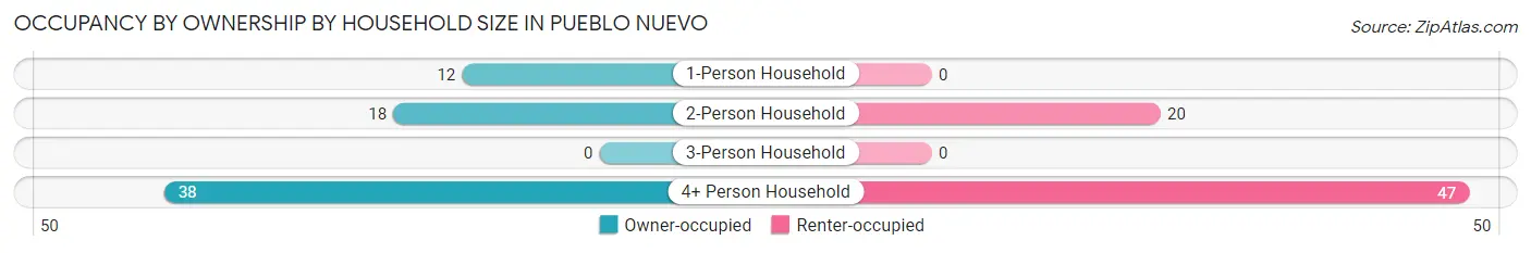 Occupancy by Ownership by Household Size in Pueblo Nuevo