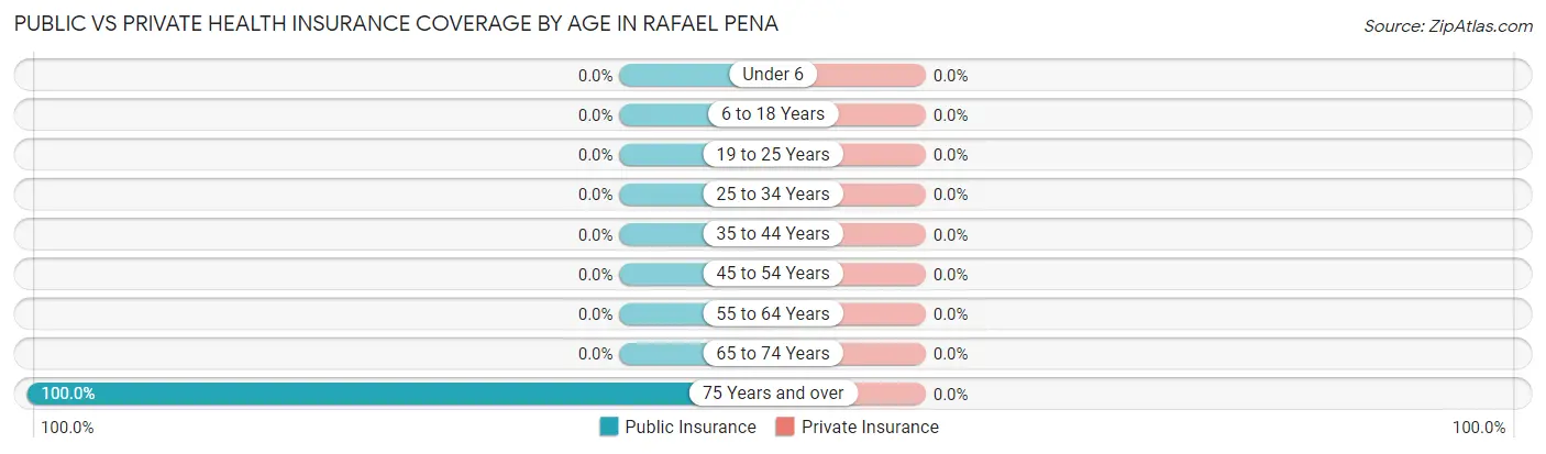 Public vs Private Health Insurance Coverage by Age in Rafael Pena