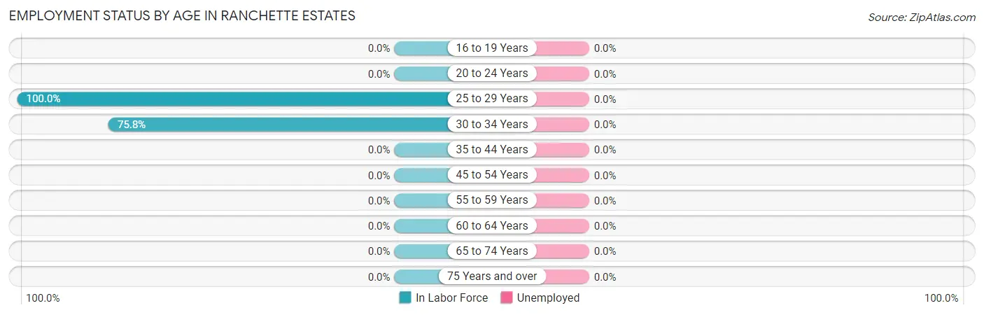Employment Status by Age in Ranchette Estates