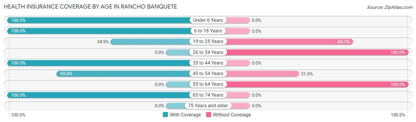 Health Insurance Coverage by Age in Rancho Banquete