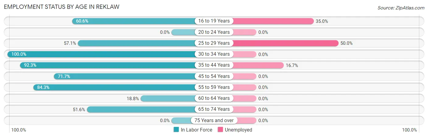 Employment Status by Age in Reklaw