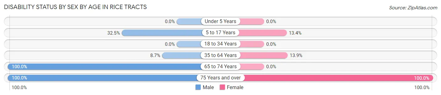 Disability Status by Sex by Age in Rice Tracts
