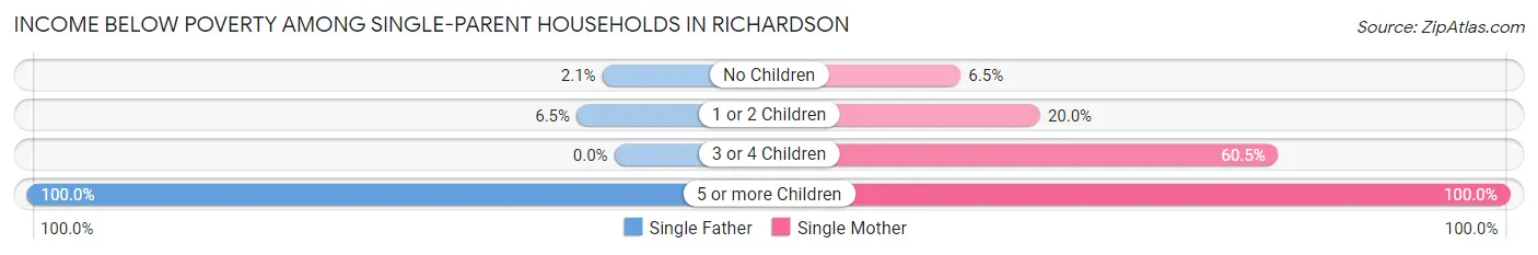 Income Below Poverty Among Single-Parent Households in Richardson