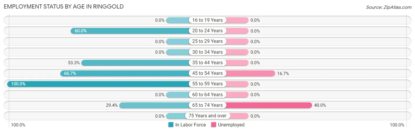 Employment Status by Age in Ringgold