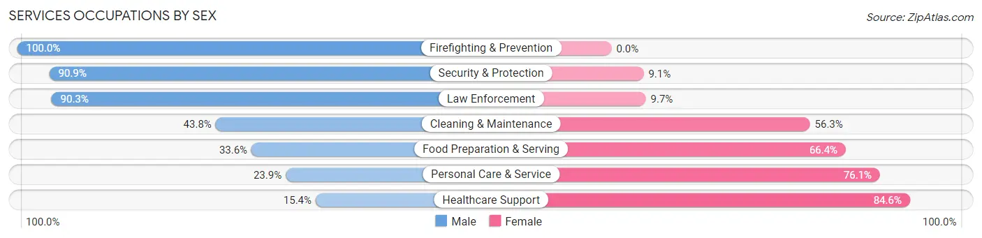 Services Occupations by Sex in Rio Grande City