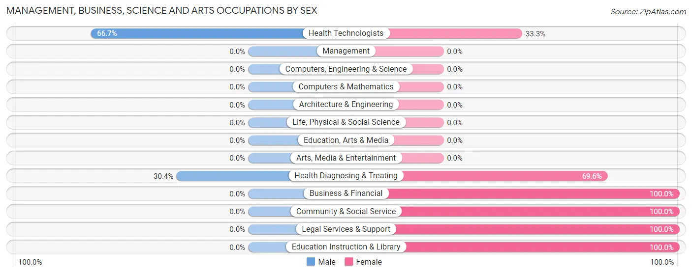 Management, Business, Science and Arts Occupations by Sex in Rockwell Place