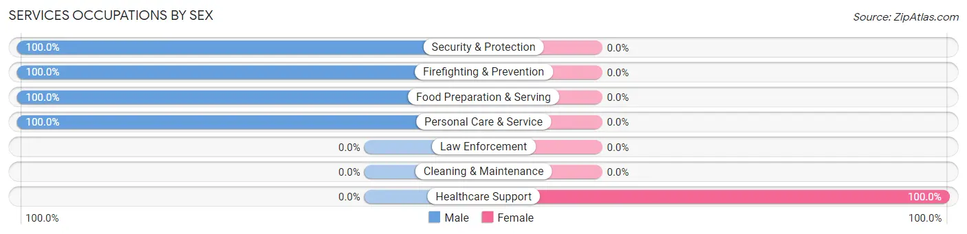 Services Occupations by Sex in Rockwell Place