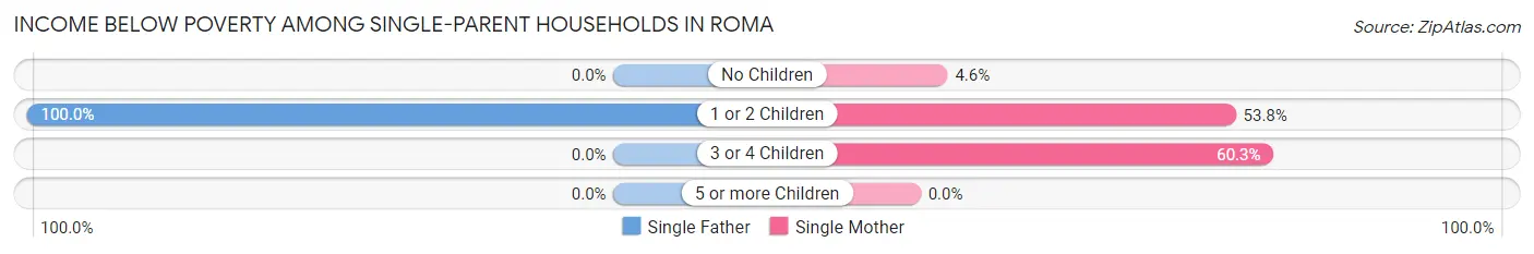 Income Below Poverty Among Single-Parent Households in Roma