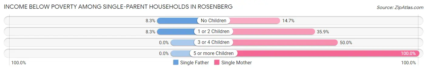 Income Below Poverty Among Single-Parent Households in Rosenberg