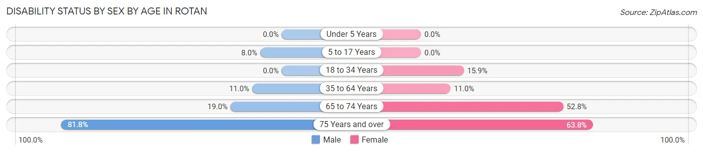Disability Status by Sex by Age in Rotan