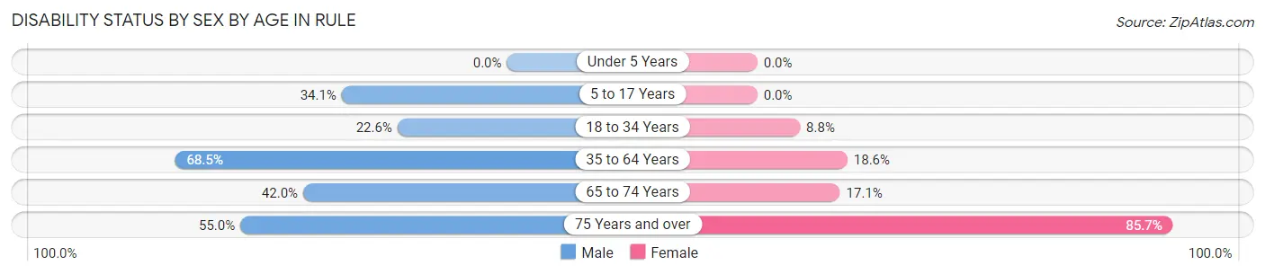 Disability Status by Sex by Age in Rule