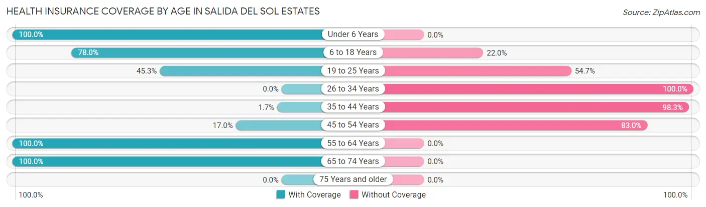 Health Insurance Coverage by Age in Salida del Sol Estates