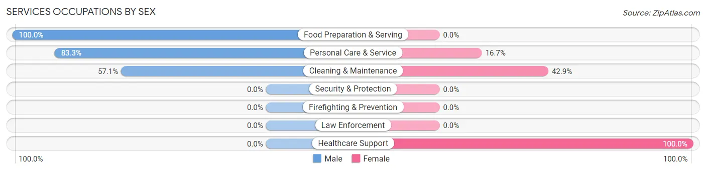 Services Occupations by Sex in San Patricio