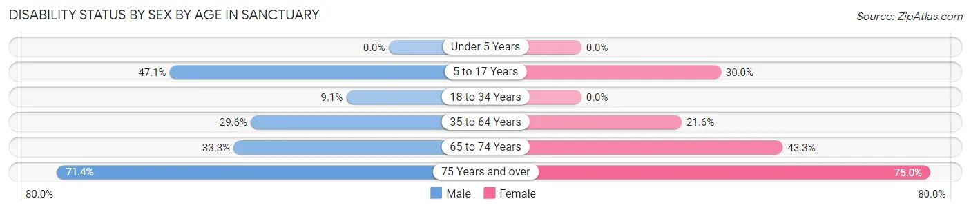 Disability Status by Sex by Age in Sanctuary