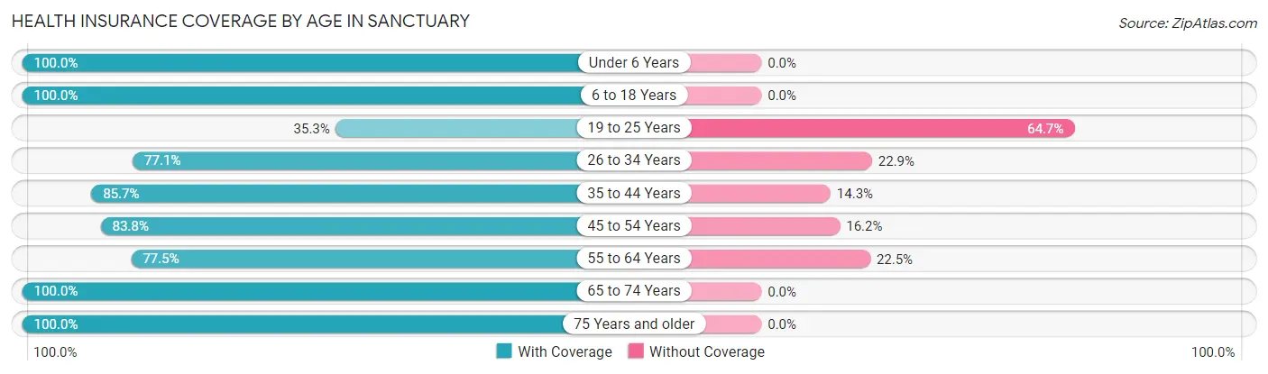 Health Insurance Coverage by Age in Sanctuary