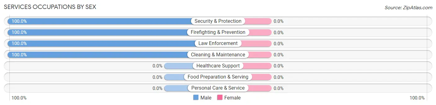 Services Occupations by Sex in Sandy Point