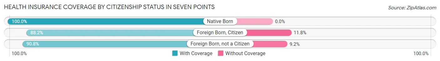 Health Insurance Coverage by Citizenship Status in Seven Points