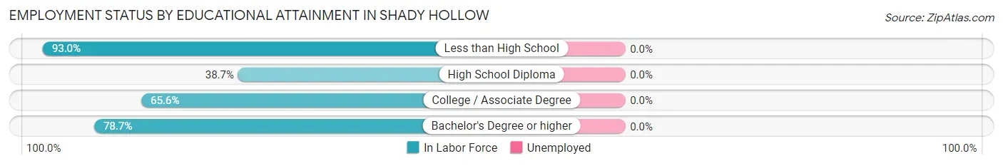 Employment Status by Educational Attainment in Shady Hollow