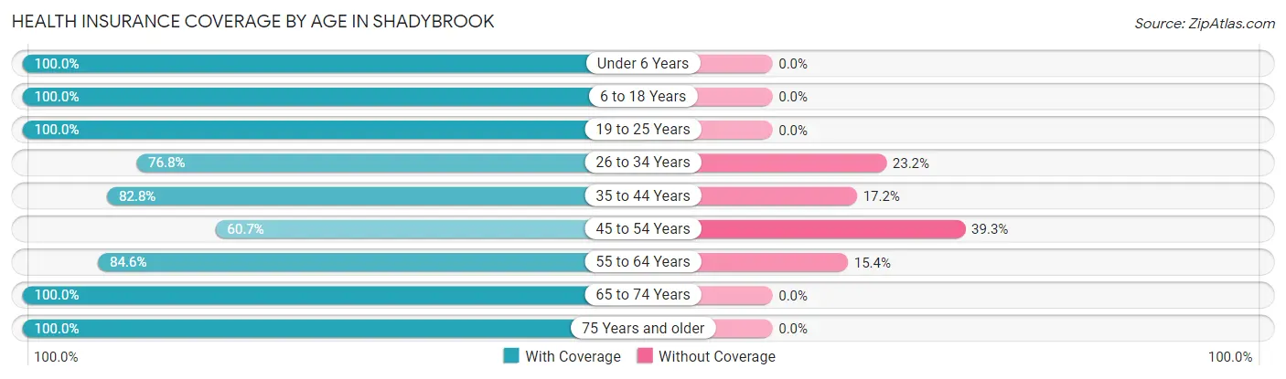 Health Insurance Coverage by Age in Shadybrook
