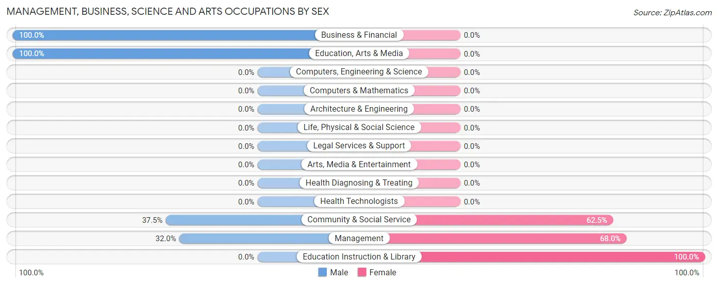 Management, Business, Science and Arts Occupations by Sex in Sierra Blanca