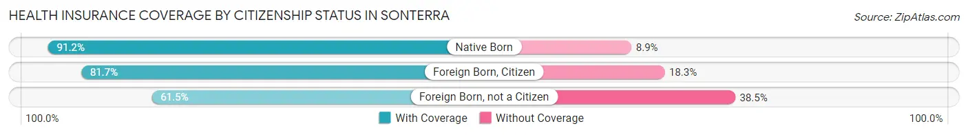 Health Insurance Coverage by Citizenship Status in Sonterra