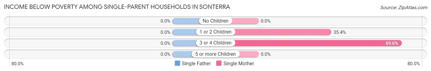Income Below Poverty Among Single-Parent Households in Sonterra