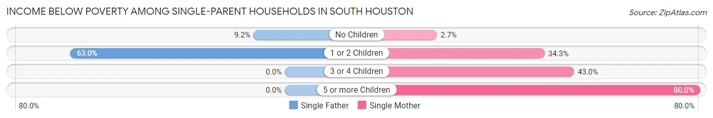 Income Below Poverty Among Single-Parent Households in South Houston
