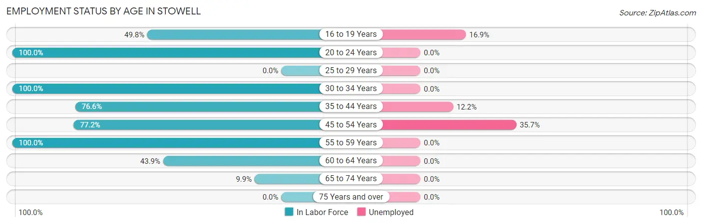 Employment Status by Age in Stowell