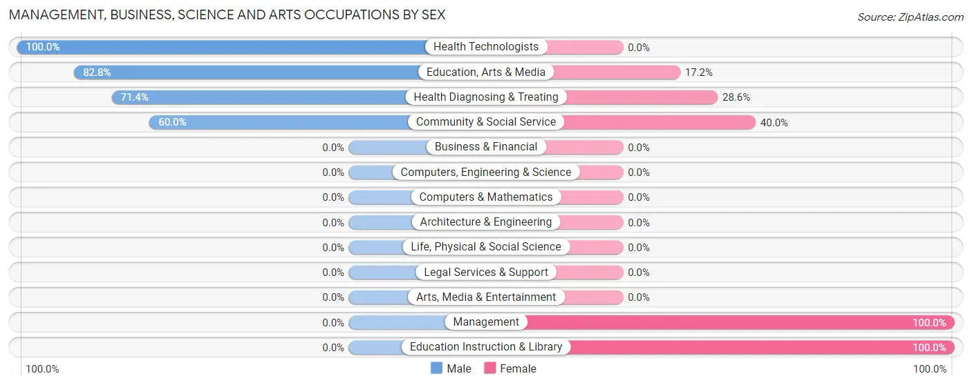 Management, Business, Science and Arts Occupations by Sex in Streetman
