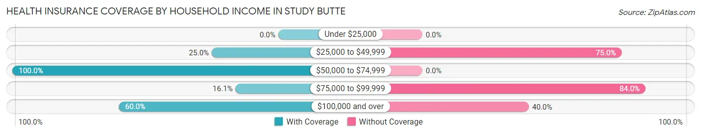 Health Insurance Coverage by Household Income in Study Butte