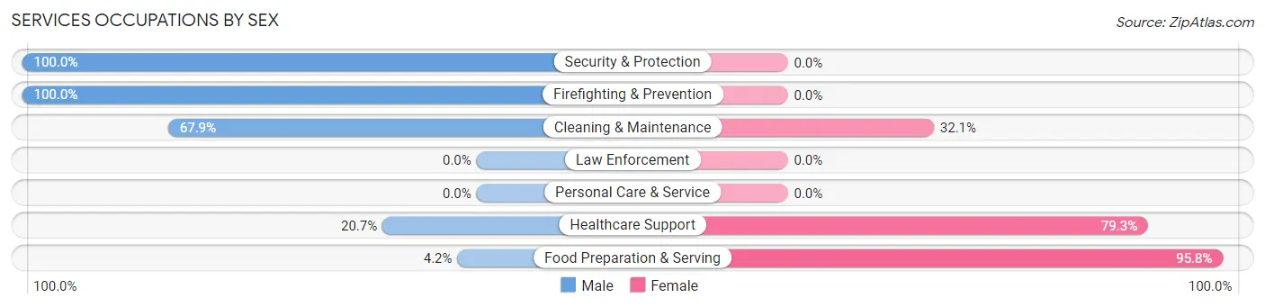 Services Occupations by Sex in Sullivan City