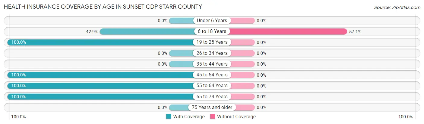 Health Insurance Coverage by Age in Sunset CDP Starr County