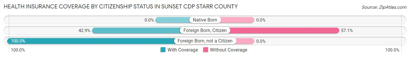 Health Insurance Coverage by Citizenship Status in Sunset CDP Starr County
