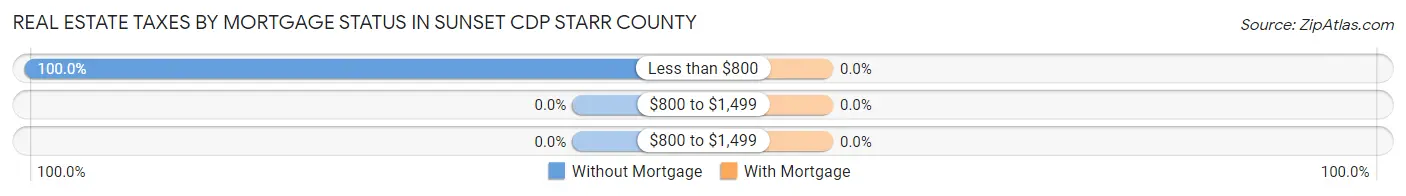 Real Estate Taxes by Mortgage Status in Sunset CDP Starr County