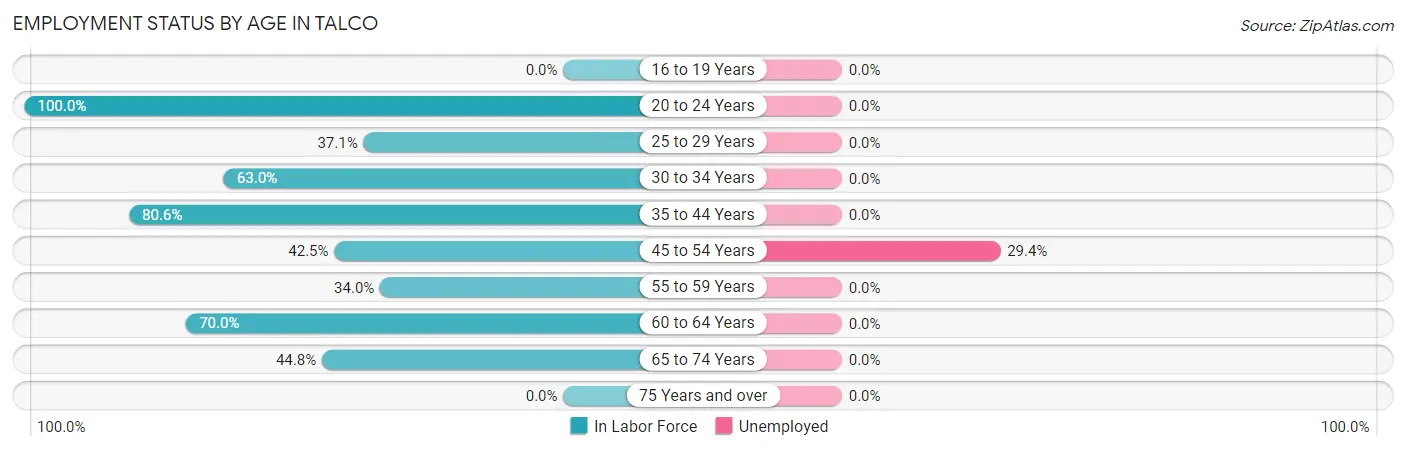 Employment Status by Age in Talco